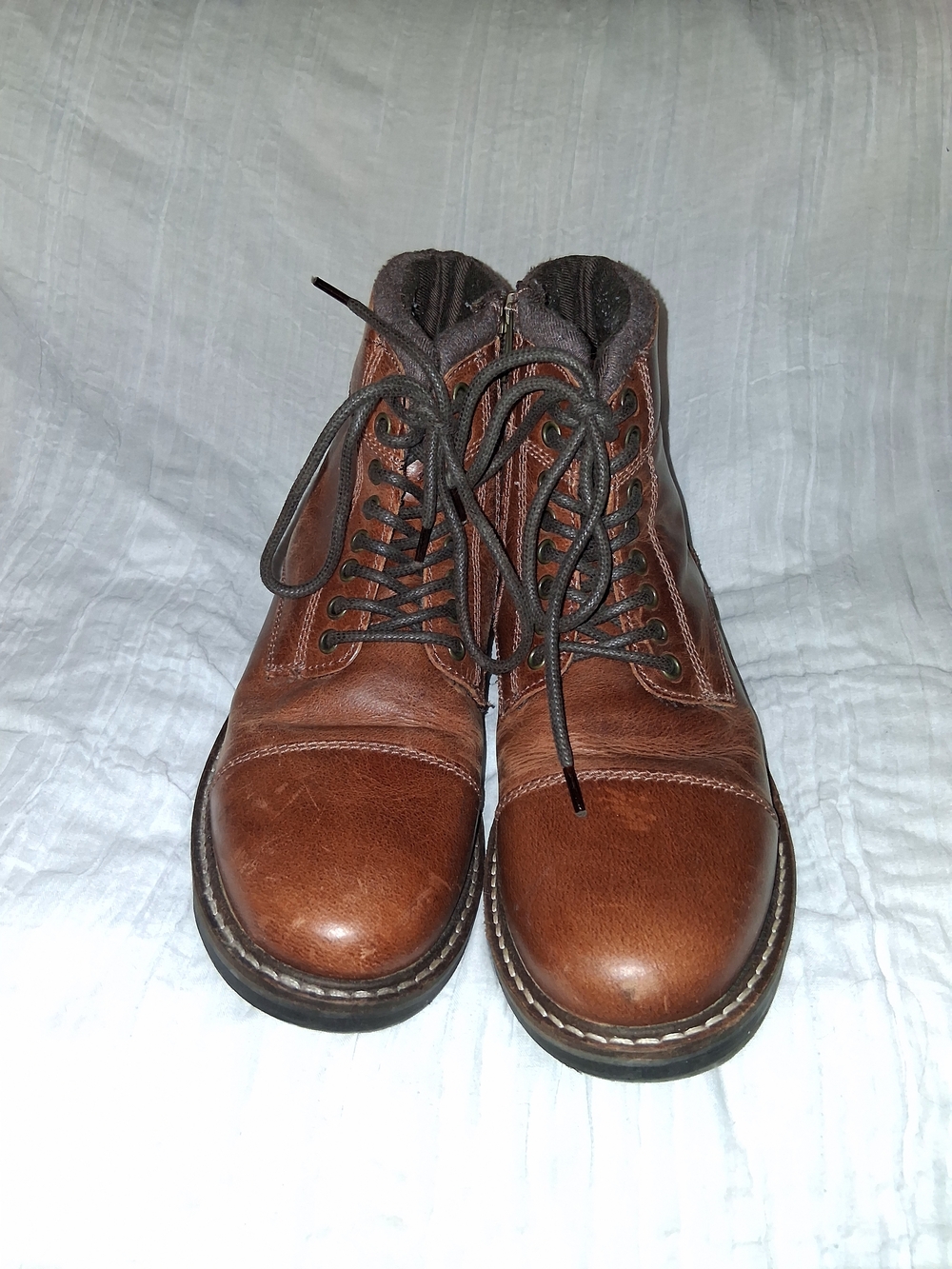 Franco Fortini Men's Brown Leather Lace-Up Ankle Boots